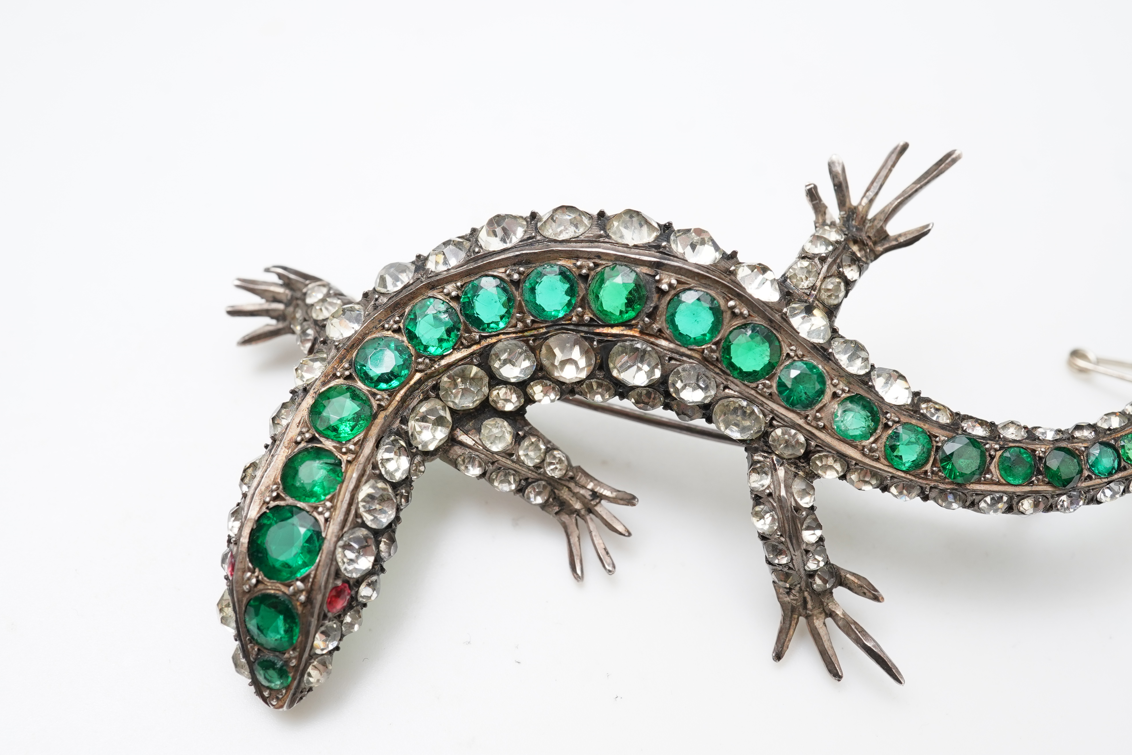 A silver and paste brooch, early 20th century